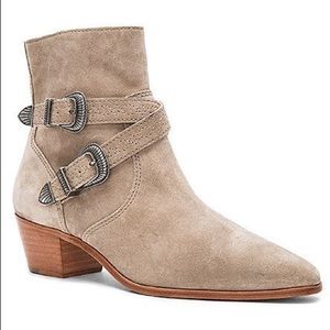FRYE Ellen Buckle Short Bootie in Ash - 7.5